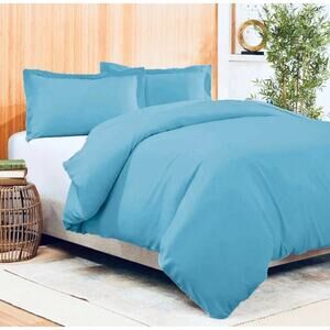 Bamboo Duvet Cover, Queen Size Denim Blue